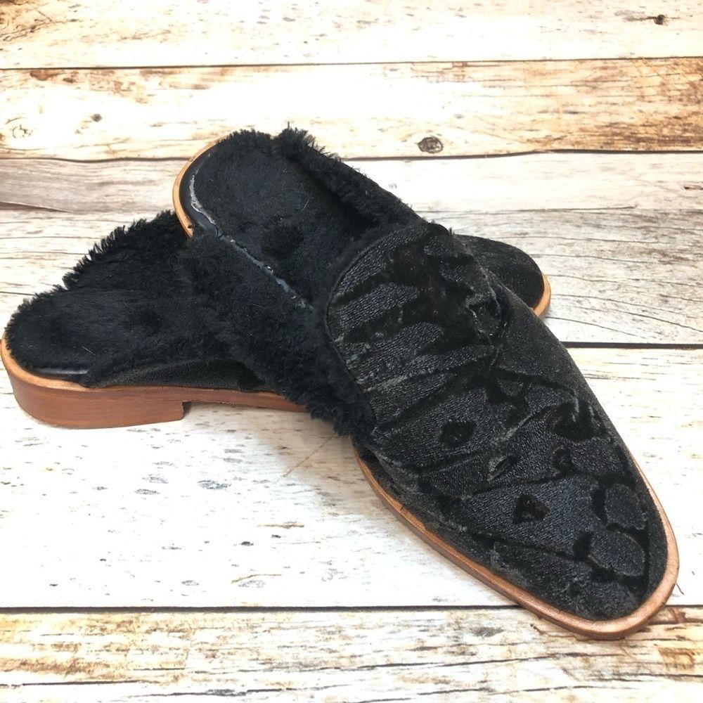 Free people butterfly effect mules black velvet 37